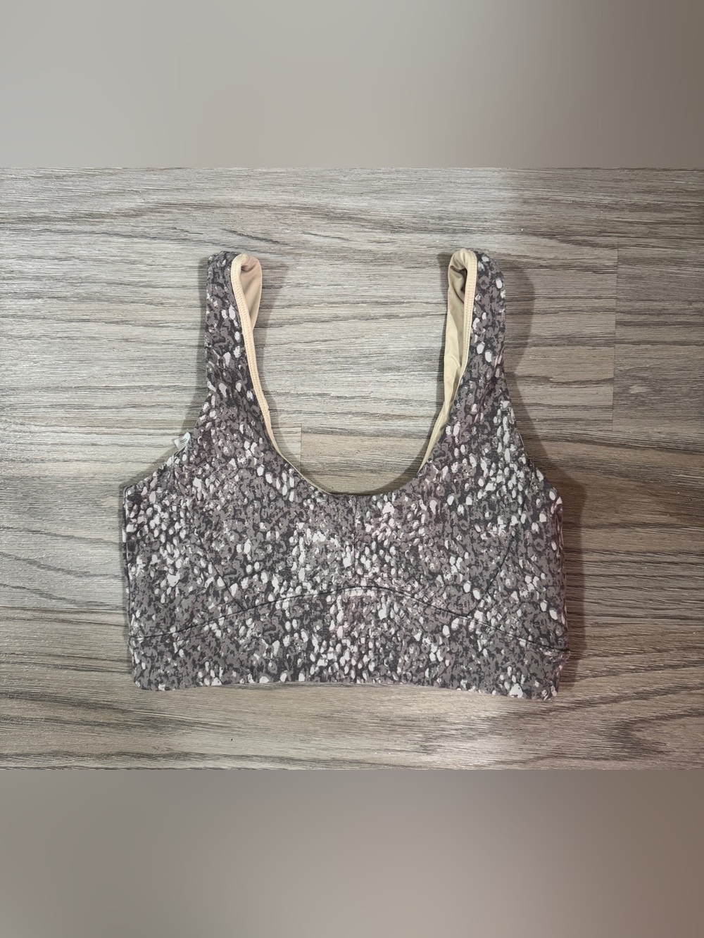 Varley Sports Bra Gray Snakeskin Coquette Pilates Princess Woman’s Size Medium